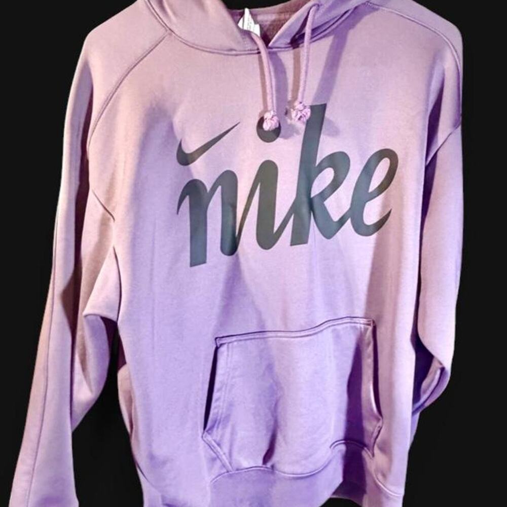 🚨 Women’s Nike Purple Therma Fit hoodie stylish cursive script logo Size S